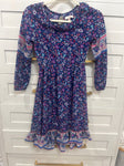 GB girls sz M Blue floral dress, fits like sz 12-14 12
