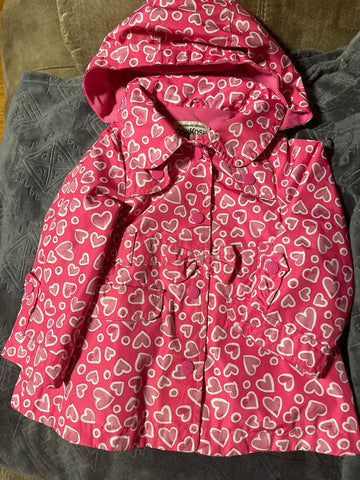 OshKosh Bgosh Pink Heart Rain Jacket 18 Months