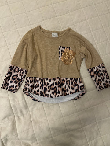 Boutique Boutique 3/4 length sleeve cheetah shirt 4T/4