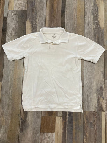 White short sleeve Collar shirt - faded glory 10