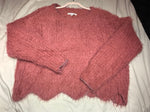 Ivory Rose pink shaggy sweater NWOT Women's - L