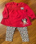 Disney Baby Minnie Mouse Cheetah Print Outfit 6-12 Months