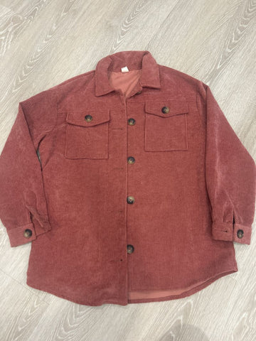 Shein shacket mauve corduroy  Excellent condition 12