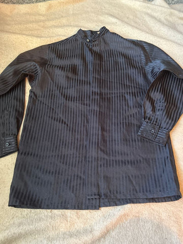 J Vital Black on black pinstripe dress shirt 12