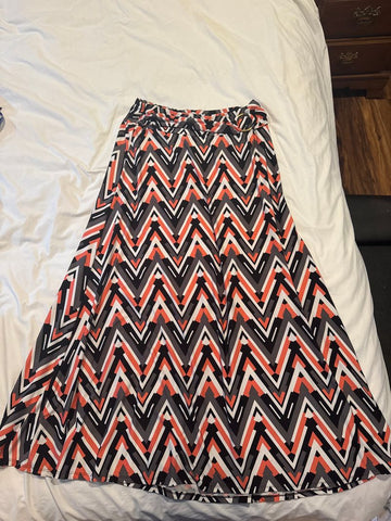 Robert Louis Maxi skirt Black, peach and white chevron Women's - L