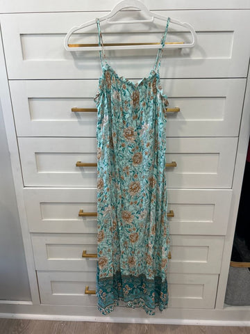 Simplee Teal tan floral dress Women's - S