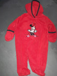 Disney Fleece Snowsuit Minnie Mouse Red Footed 0-3 Months