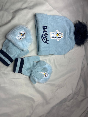 Bluey Bluey hat & glove set NWOT Hat