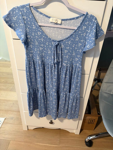Jessica Simpson Blue floral dress Junior Small 1-3