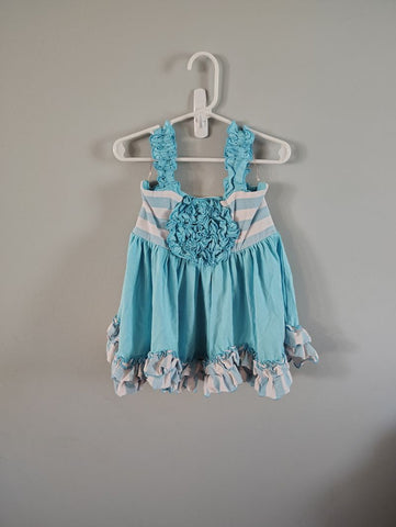 Serendipity Serendipity by Shrimp&Grits blue ruffle shirt 4/5 EUC 4T/4