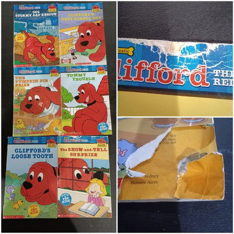 Clifford Readers Lot of 6 Loose Tooth, Tummy Trouble, etc Early Reader