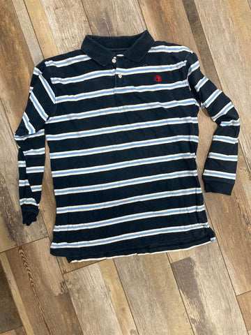 Duck head - Collar Navy blue stripes long sleeve shirt 10