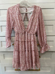 Stolen hearts Red floral dress, deep v front and cut out back Women's - S