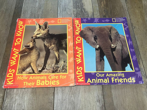 National Geographic Soc 2 books, fair condition Youth Chapter Book