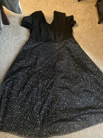 Unknown Black and silver dot dress Women's XL 16