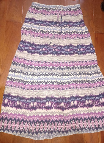 Mossimo Navy/purple Geometric Long Skirt Women's - S
