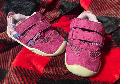 Pediped Burgundy Lilac Suede Tennis Shoes with mild scuffs discoloratio 6 (Lil' Kid)