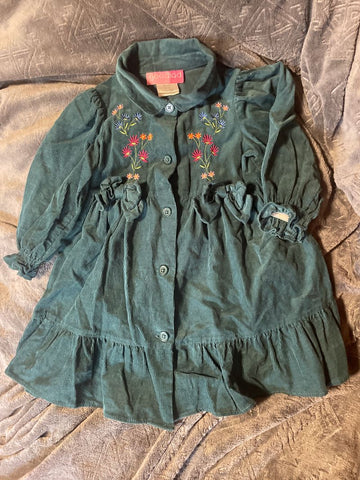 Goodlad Hunter Green Corduroy Dress 2T