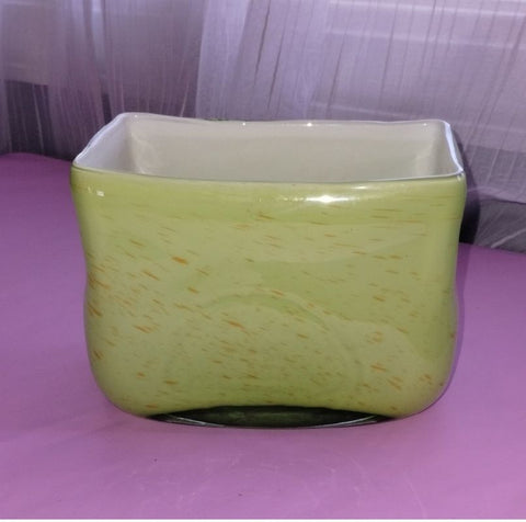 Glassware Lime green ceramic vase/planter 6inches long 4inches height EUC Decor