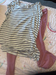 Matilda Jane Outfit grey striped top and pink bottoms 14