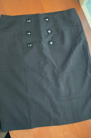 Apt 9 Black lined skirt with front faux buttons Women's 10