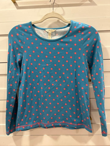 Matilda Jane Blue shirt with pink polka dots 14