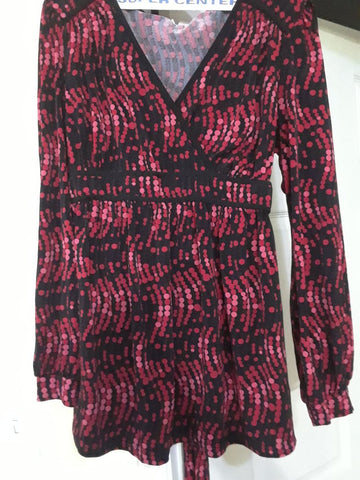 Motherhood Maternity Red/Black Dot L/S Top Women's XL 16+