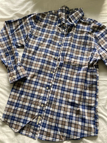 Croft and Barrow 15 32/33 blue and khaki checkered long sleeve button up Men's - M