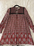 Umgee Dress/tunic dark red/gray/blk Women's - M