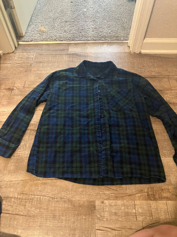 Unknown Blue and green flannel shirt Men's - L