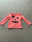 Crazy 8 Long sleeve jackolantern black glitter face tee 2T