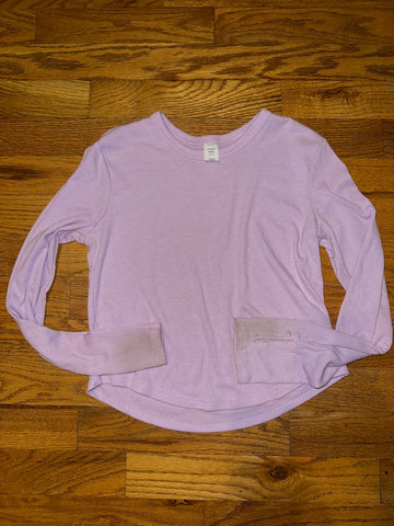 Old navy Ultralite lavender ribbed T thumb holes wrists stained may wash o 8