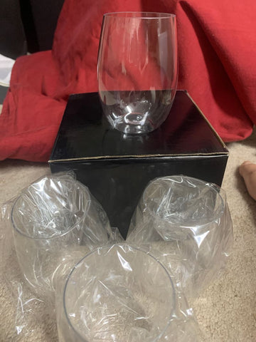 4 stemless wine glasses New in box, unbreakable Kitchen