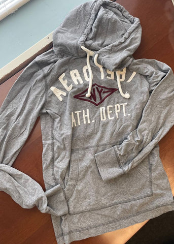 Aeropostale Pin sized hole in pocket area. Grey, thin, hoody Men's - XS