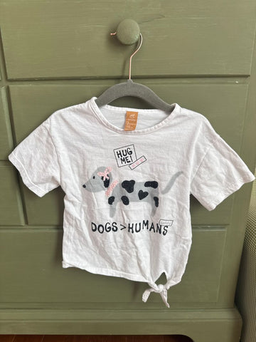 Up baby Dog over humans tie shirt 3T/3