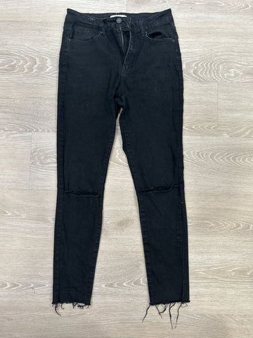 Harper Heritage Black jeans, frayed knees and bottoms sz 28/6 EUC Women's 6