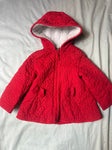 Little me Red coat zip up EUC 2T