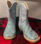 Roper Blue Sparkle Flower Western Boots 6 (Lil' Kid)