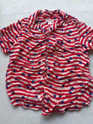 Cat and Jack American flag button up 6T/6X