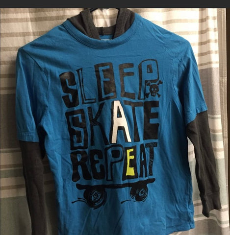 Osh Kosh Hooded sleep, skate, repeat shirt 10