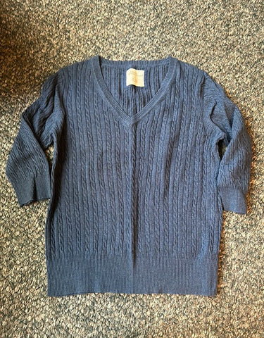 Natural Reflections Blue 3/4 length sleeve sweater Women's - L