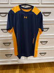 Under Armour Navy and yellow heatgear top Men's - L