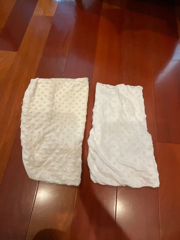 Carters 1 white and 1 cream changing pad cover minky dot. Bedding
