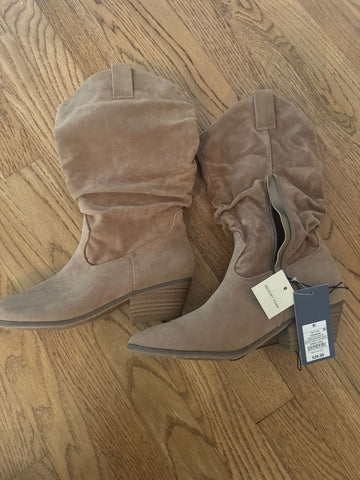 Universal Thread Brand New with Tags taupe suede boots 6-1/2 (Adult)