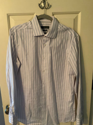 Perry Ellis Gray stripe 16 34/35 dress shirt Men's - L