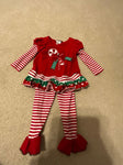 Bonnie Jean Christmas candy cane outfit 2T