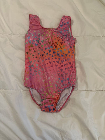 Amazon Pink hearts sparkle leotard 6T/6X