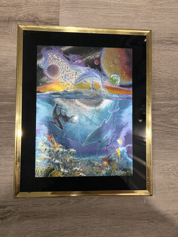 Retro Foil ocean outer space dolphins Decor