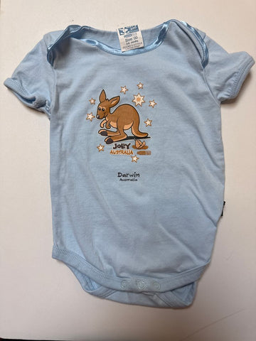 Baby Roo Australia light blue kangaroo onesie 3-6 Months