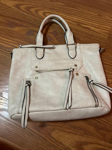 ANTIK KRAFT CLOVER SATCHEL In bone. Leather pulling some from shoulder strap Bag